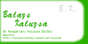 balazs kaluzsa business card