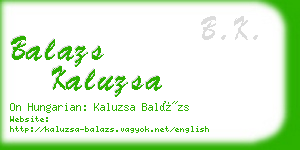 balazs kaluzsa business card